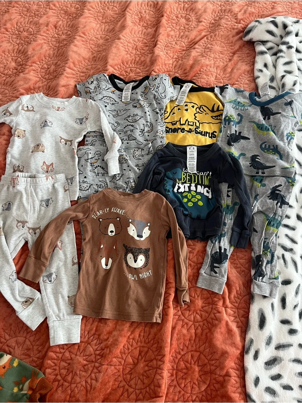 Kids Long Sleeve Animal Graphic Shirt - Brown